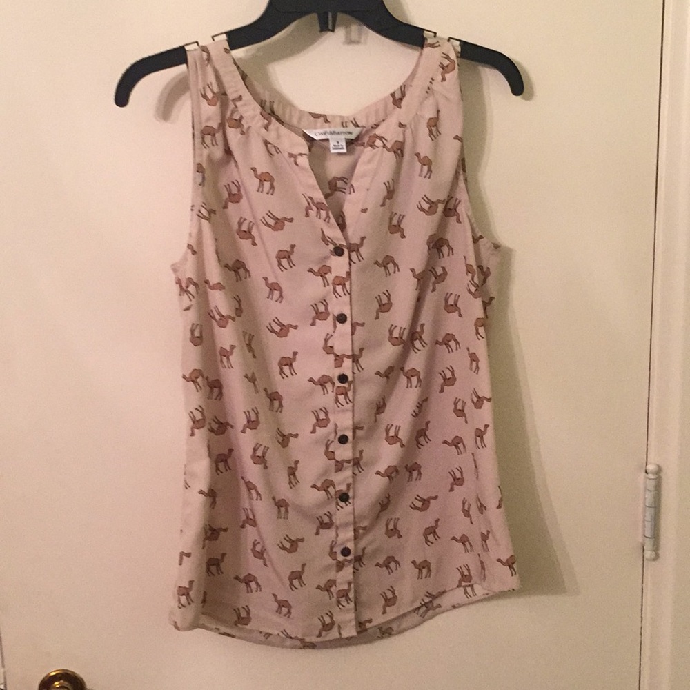 Sheer Tank Top - Camel pattern